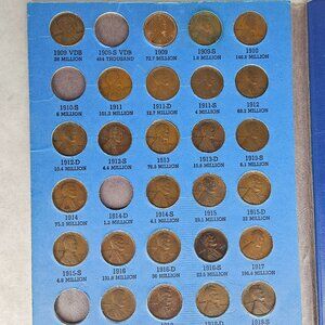 Lincoln Head Cent Penny Collection 1909 - 1940 Number One 9004 Whitman Missing 5